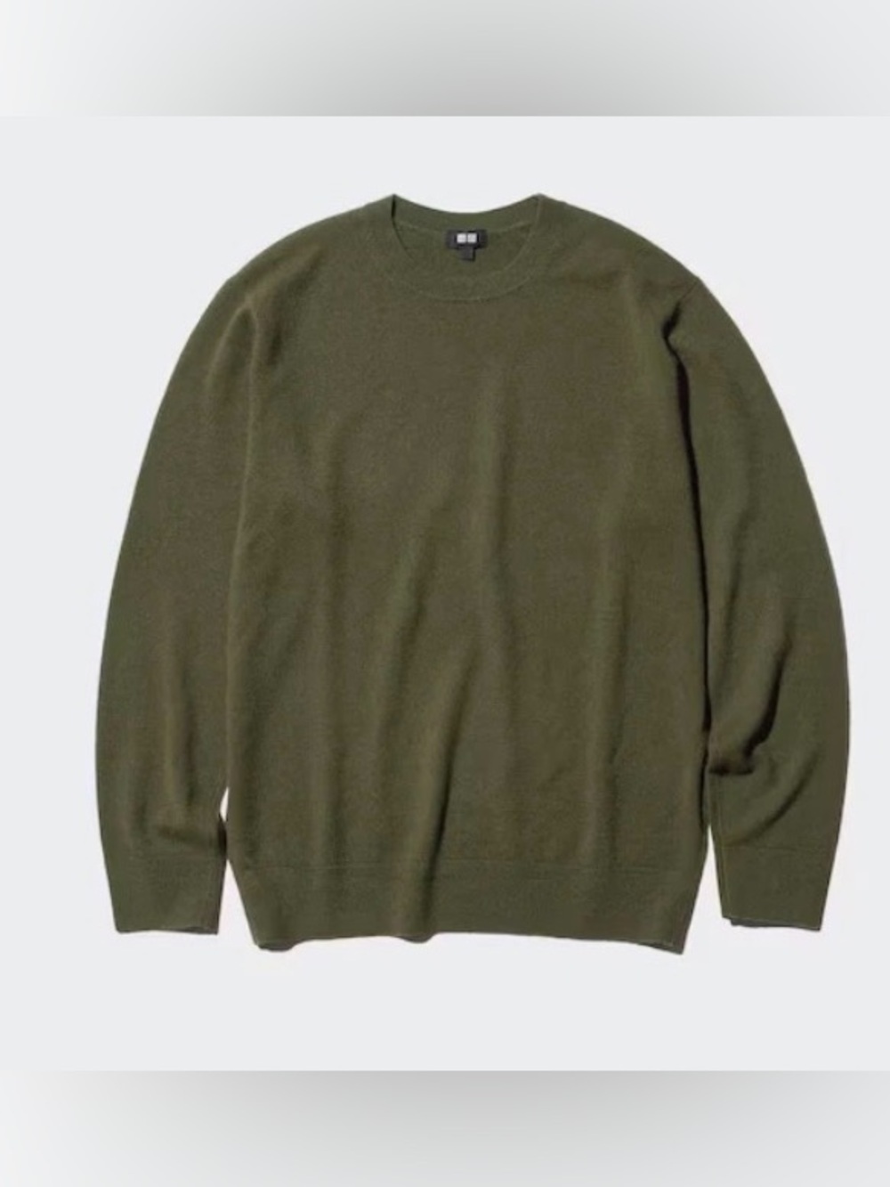 UNIQLO Men's Olive Crewneck Sweater size xl 100% cashmere